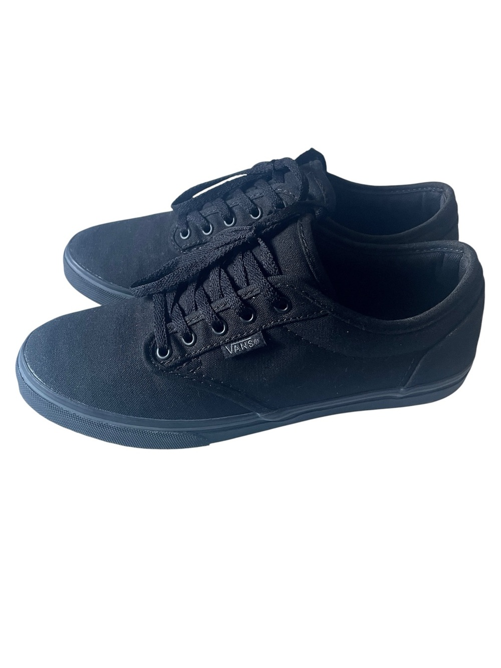 Vans Womens Black Canvas Lace-Up Sneakers Thin Sole Size 6